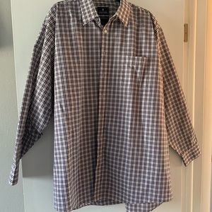 Stafford 18 1/2 36-37 Red button up striped shirt